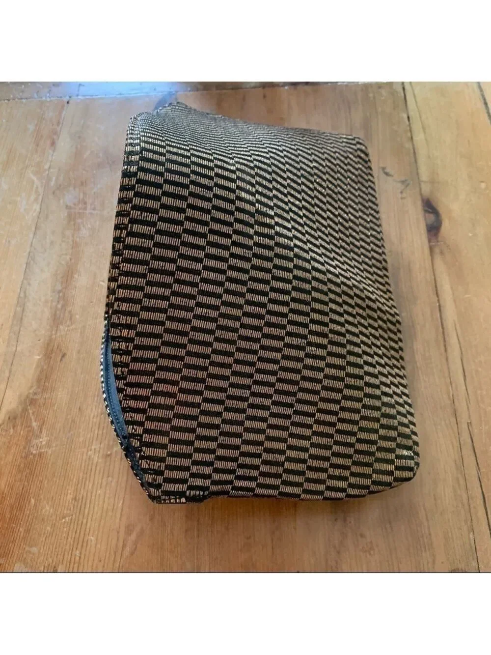 𝅺EUC Vintage Margaret Smith Gardiner Maine 1960’s black gold Clutch Purse Rare!